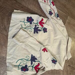 We The Free White Top with Colorful Floral Embroidery